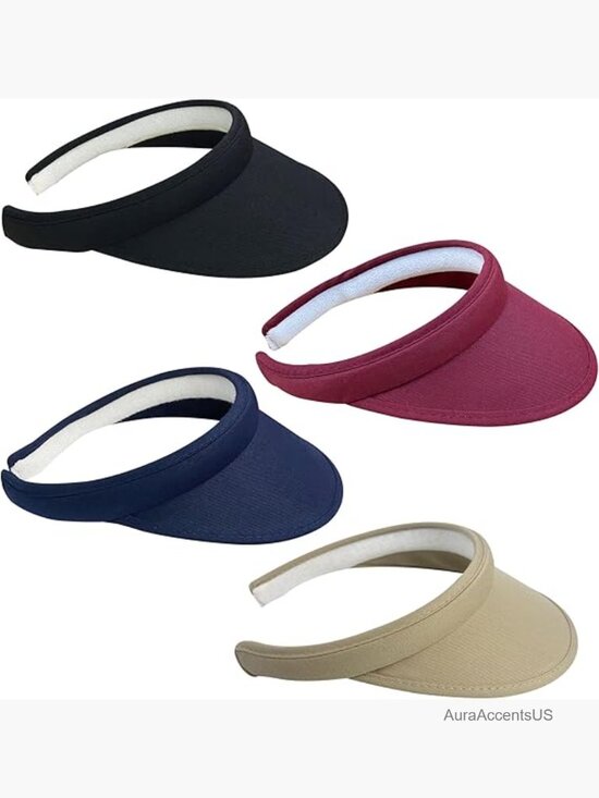 4 Pack Clip on Wide Brim Sun Visors for Outdoor Sports Golf Tennis Travel main image 4